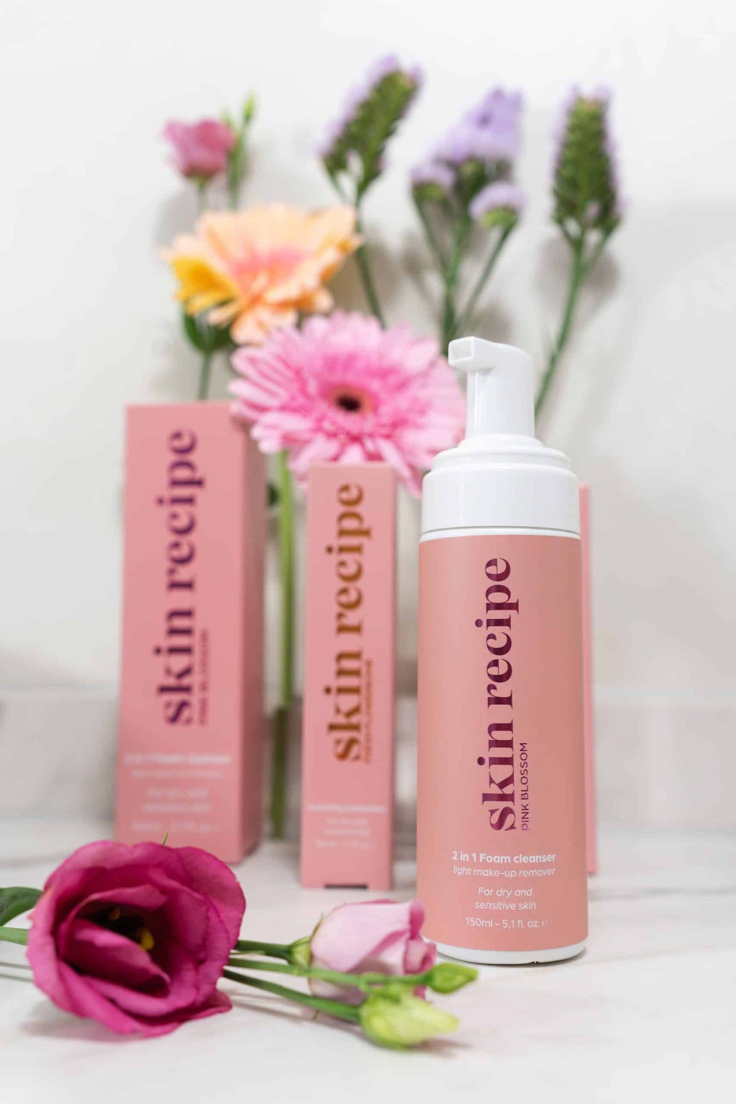 Skin recipe - 2 in 1 Foam cleanser 150ML - Pink Blossom